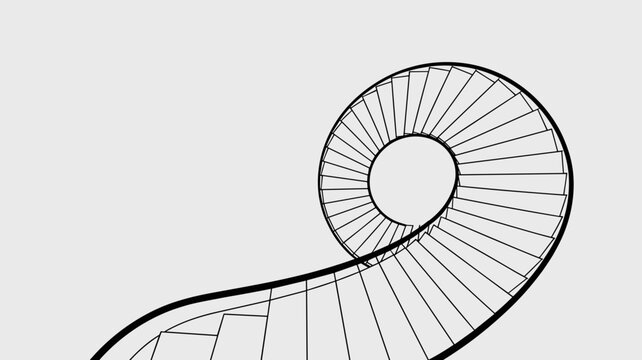 Professional thin line staircase illustration &ndash; Suitable for step-by-step guides or urban planning.