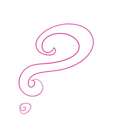 Fototapeta premium Question line art cartoon illustration doodle asking inspired by chit chat drawing that can be used for sticker, book, decorative, etc. cute with pink fresh colors