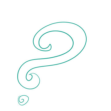 Question line art cartoon illustration doodle asking inspired by chit chat  drawing that can be used for sticker, icon, decorative, etc. cute with medium green fresh colors