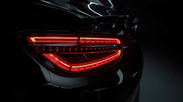 LED Tail Light Close Up Luxury Car Rear Automotive Detail