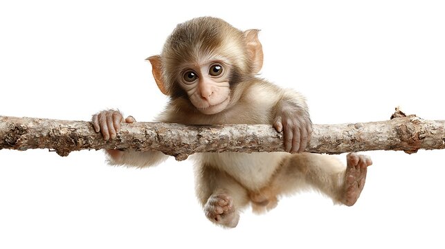 squirrel monkey on white background