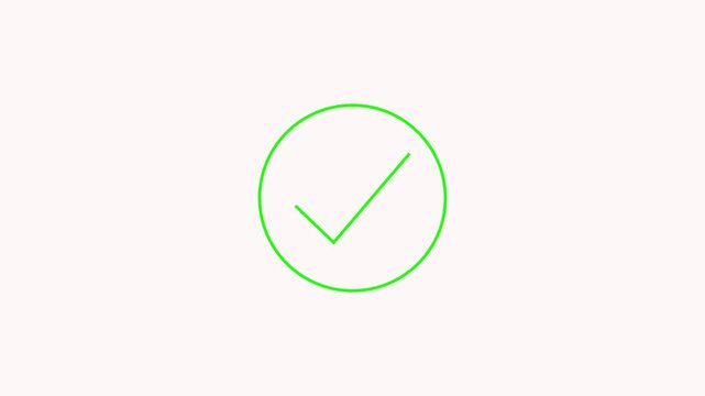 Tick mark animation showing approval, success, confirmation, or correctness.