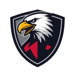 Fototapeta premium Eagle Mascot Shield Logo Strong Badge Vector