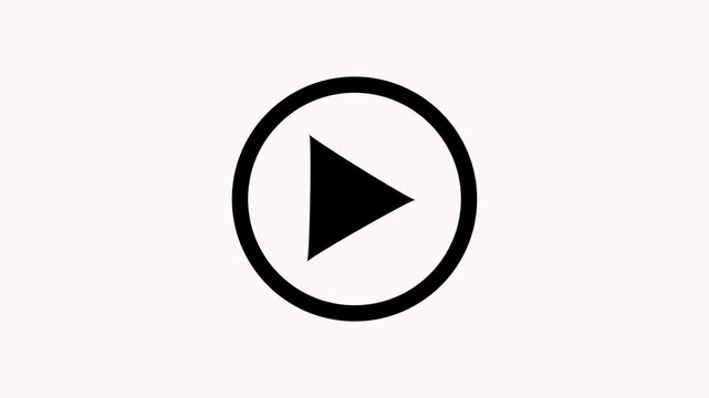 Play button icon. Black video play button icon on white background. Vector design play button icon style. Video play sign, play button icons, play icon, play video symbol. Play button illustration.