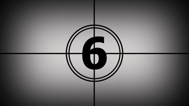 10 seconds old film countdown animation with white background. Countdown movie from 10 to 1 number.on Black Background and features 4k Animation video
