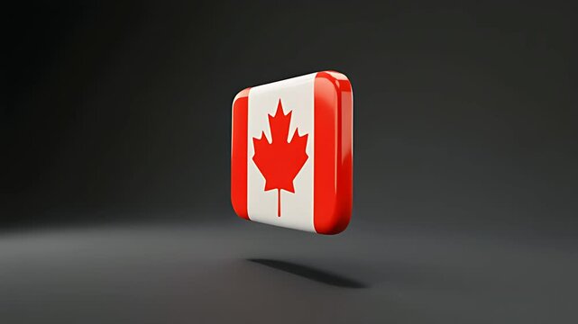 3D Floating Canada Flag Icon