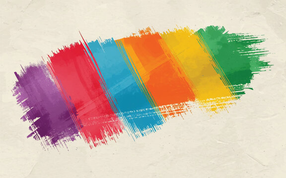 Colorful brushstrokes: A vibrant composition of multicolored brushstrokes, arranged diagonally across the frame, showcasing a spectrum of bold and joyful hues.