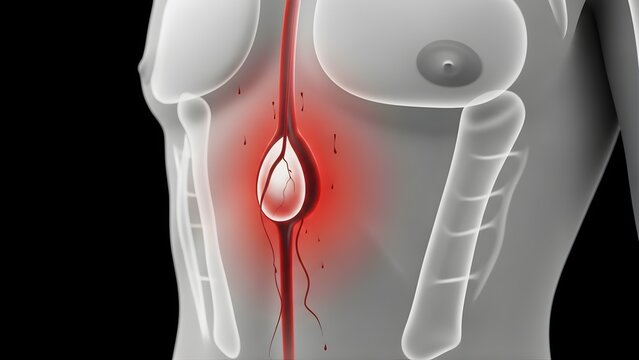 Medical Illustration of Appendicitis Pain in the Abdomen