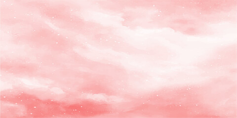 Fototapeta premium abstract watercolor of a soft coral sky, with hints of clouds create a sense of calm and visual interest. ideal for adding a touch of elegance to any design.