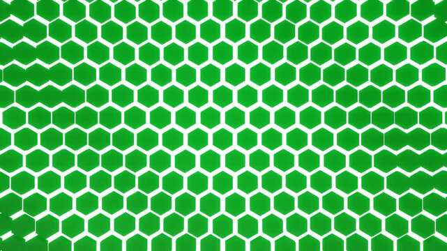 Abstract Hexagonal Motion Graphics with Green Background