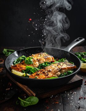 Fisch Spinat Pfanne