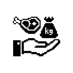 Fototapeta premium Pixel Art Receiving Charity Meat
