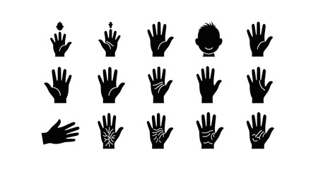 Fototapeta premium Collection of hands with various gestures.