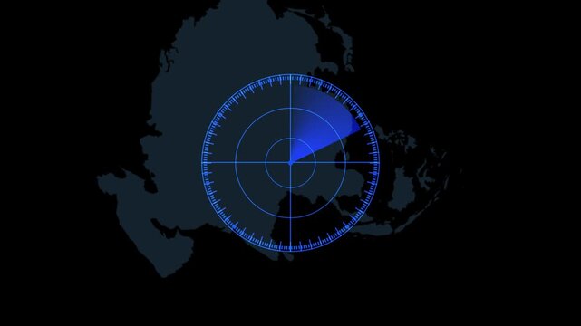 Radar HUD Screen Searching Animation: Futuristic Sonar Loop with Scanned Target Interface for Sci-Fi Motion Graphics