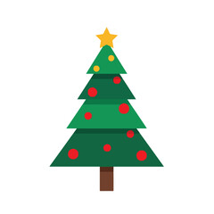 Obraz premium Christmas Tree with Red Ornaments.