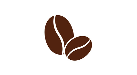 Obraz premium Brown coffee beans on white background.