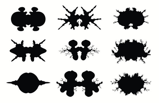 Rorschach inkblot test a collection of abstract psychological assessment images