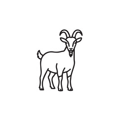 Fototapeta premium Standing Goat Outline Illustration Simple Line Art Farm Animal Icon