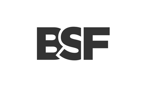 BSF logo design template with strong and modern bold text. Initial based vector logotype featuring simple and minimal typography. Trendy company identity.