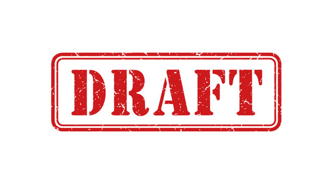 Red "DRAFT" Stamp - Official Document Seal, Unapproved Status