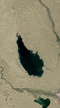 Lake Tharthar Iraq Map Vertical Loop Animation