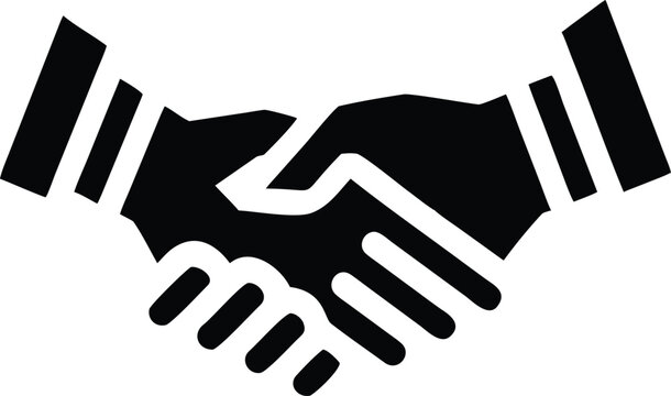 Black handshake on a white background agreement partnership deal