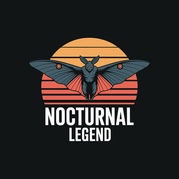 Mothman creature mysterious nocturnal legend with wings spread against sunset background