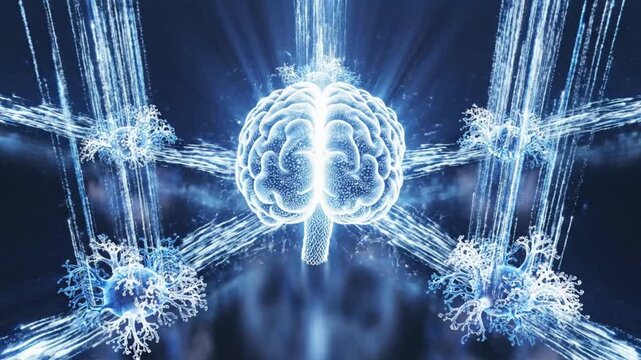 Multiple AI Nodes Connecting to Form a Collective Neural Brain
