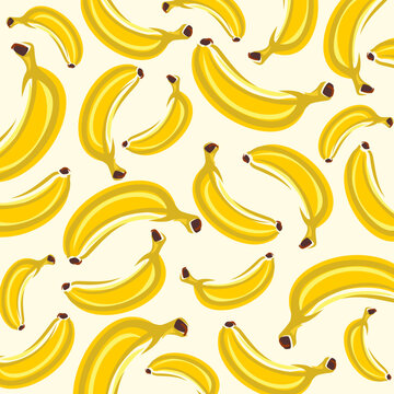 Bananas pattern background set. Collection icons banana. Vector