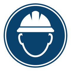 Fototapeta premium Mandatory sign hard hat must be worn symbol icon isolated on transparent background, flat design style.