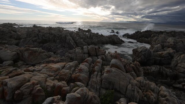 Rocky coastline of DeKelders, Western Cape, South Africa