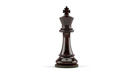 Naklejka premium Elegant Black King Chess Piece Isolated on White Background.