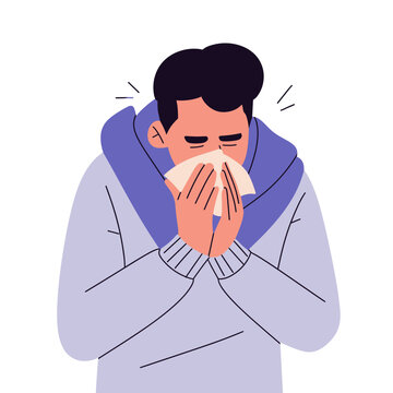 Flat vector illustration set of sick people with common illness symptoms. Modern minimal style, ideal for healthcare, medical awareness, seasonal illness, and hygiene concept visuals.