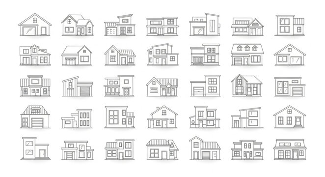House Architecture Line Drawings.