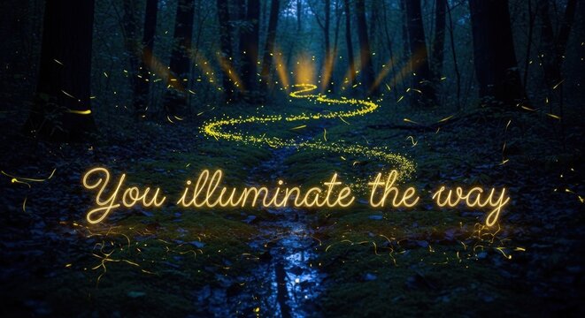 Luminous Firefly Path in Dark Forest 205 gigapixel-standard v2-6x