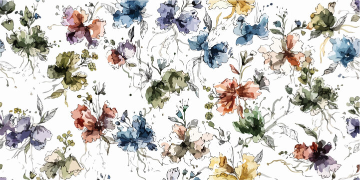 Elegant floral pattern inspired by simplicity and natural organic forms