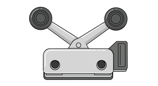 Flat Vector Illustration of a Two Hole Paper Puncher Office Equipment