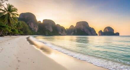 Plakat Beachfront landscape sunset