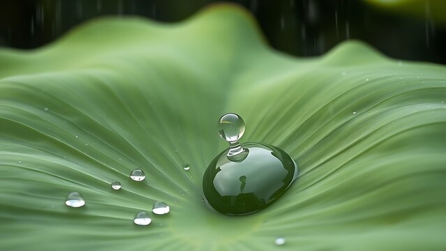 unregulated. A large green lotus leaf with a raindrop shaped like a musical instrument body. travel magazines, destination branding, designed for travel destination branding, used by hr managers.
