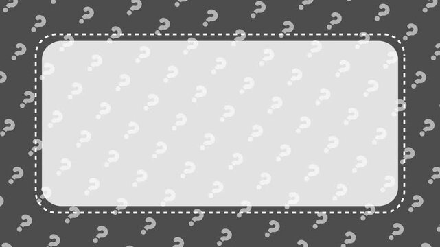 Abstract Question Mark Pattern Background Animation with Centered Copy Space Frame