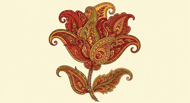 Intricate Red and Gold Leaf.