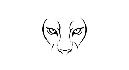 Fototapeta premium Lion Face Closeup Sketch.