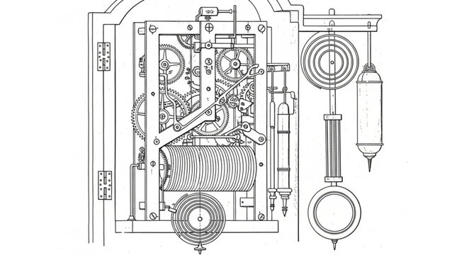 Mechanical Device Technical Drawing.