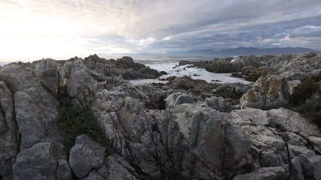 Rocky coastline of DeKelders, Western Cape, South Africa