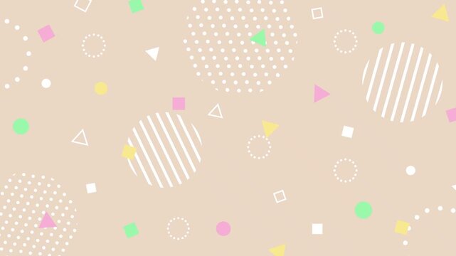 Cute pop background with pastel-colored geometric patterns
