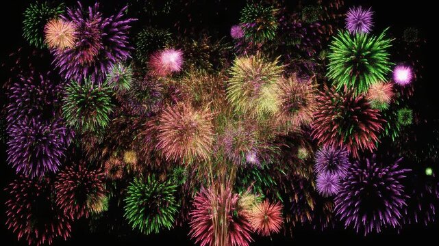 打ち上げ花火（背景黒）