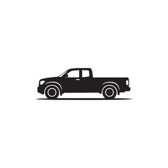 Fototapeta premium Pickup truck silhouette vector white background.