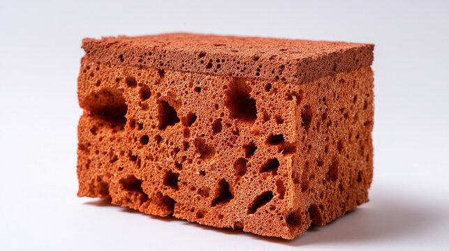 A porous red brick used for construction materials