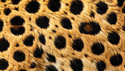Close-up view of a leopard's fur with black spots in nature