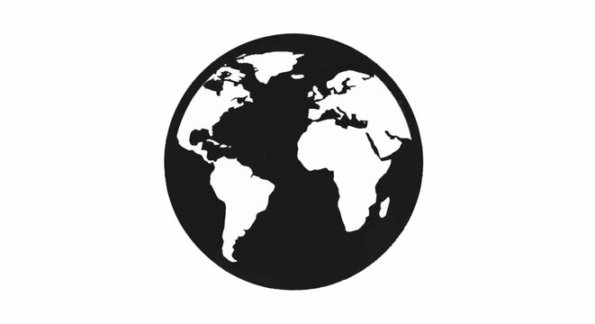 A detailed illustration of a globe showcasing continents on a flat surface